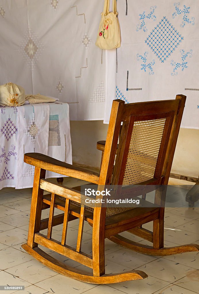 Old rocking chair Interior with old rocking chair 2015 Stock Photo