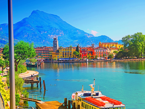 Beautiful view of the center of Riva del Garda, overlooking Lake Garda,Trentino,Italy.