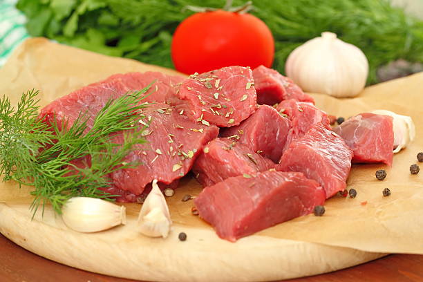 istock Raw meat with spices and vegetables 530989370