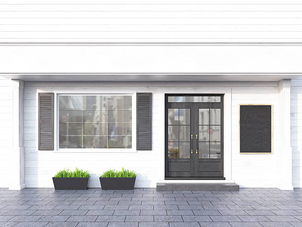 istock Cafe exterior white planks 530996008