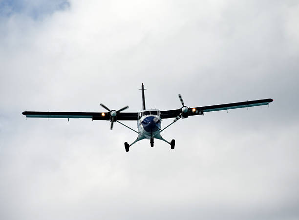 istock Turboprop airplane landing 530996199