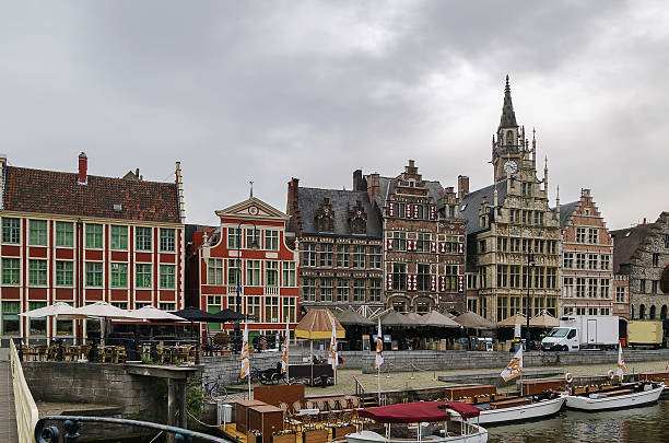 istock Lys river embankment (Graslei), Ghent, Belgium 530996480