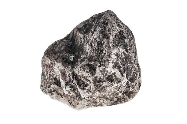 istock Large gray stone on a white background 530997711