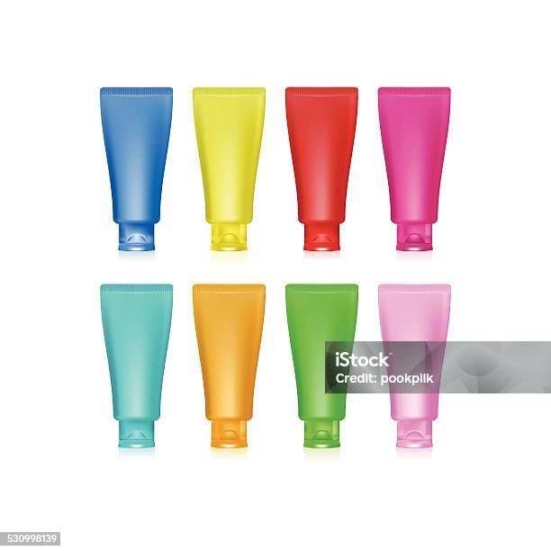 Illustration Of Tubes For Cream Different Colors On White Background Stock Illustration - Download Image Now
