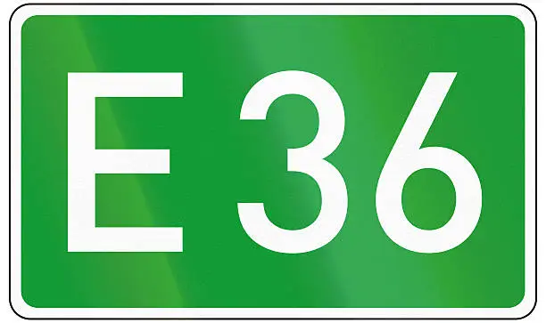 European road number sign for E36.