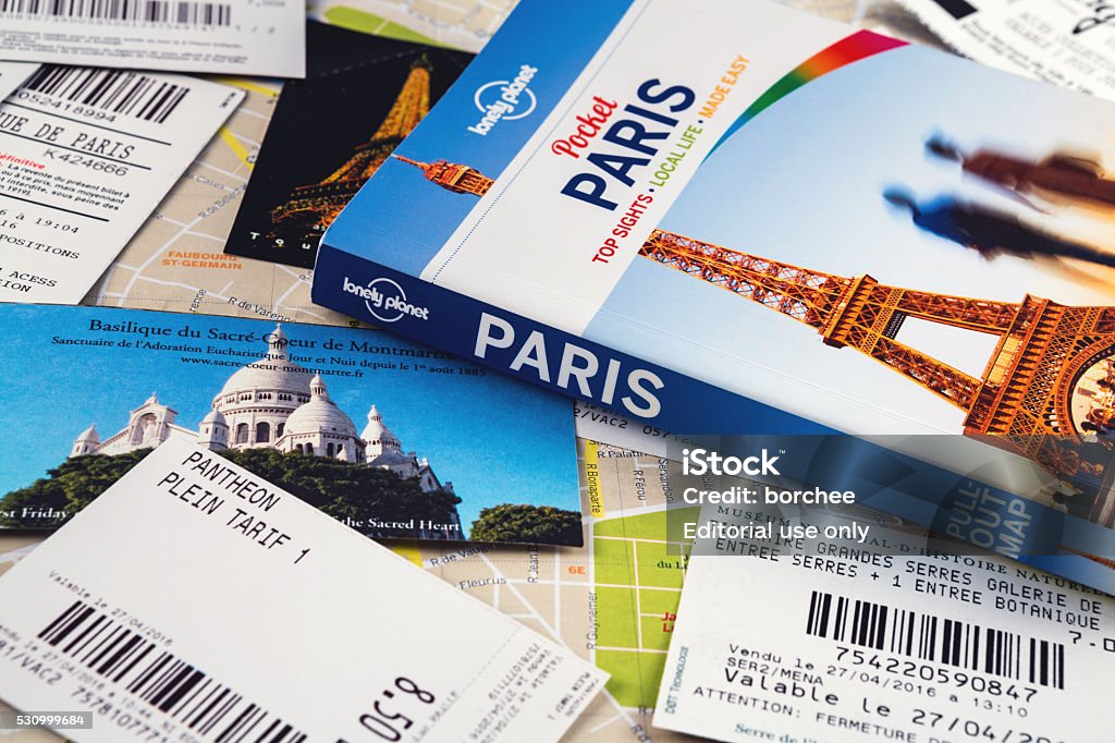 Paris Guide With Tickets From Paris Stock Photo - Download Image Now -  Ticket, Travel, Above - Istock
