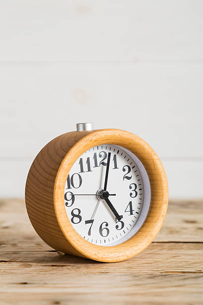 istock Wooden bedside alarm clock 531000282