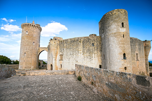 Palma de Mallorca, Spain - August 14, 2015: Bellver Castle fortress in Palma de Mallorca. Landmarks of Palma de Mallorca.