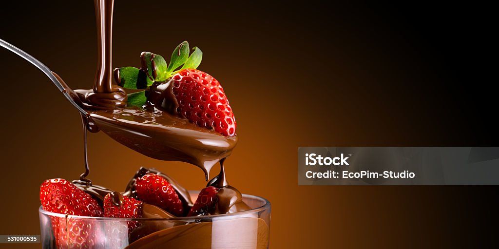 strawberries and chocolate Chocolate Stock Photo