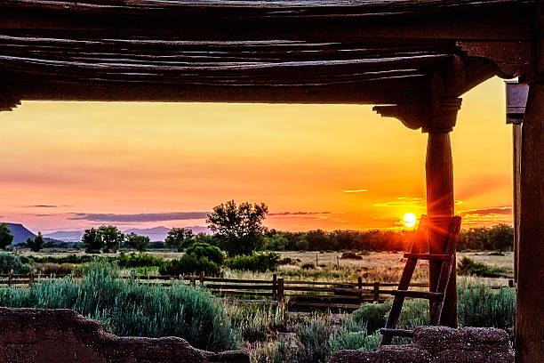 Pueblo Sunrise stock photo