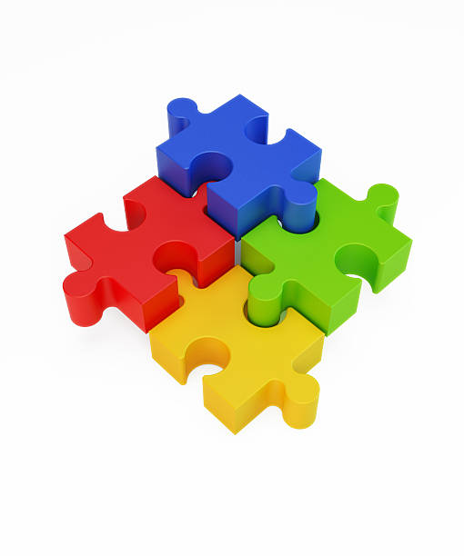 istock Connecting Jigsaw Puzzle Red Blue Green Yellow 531001884
