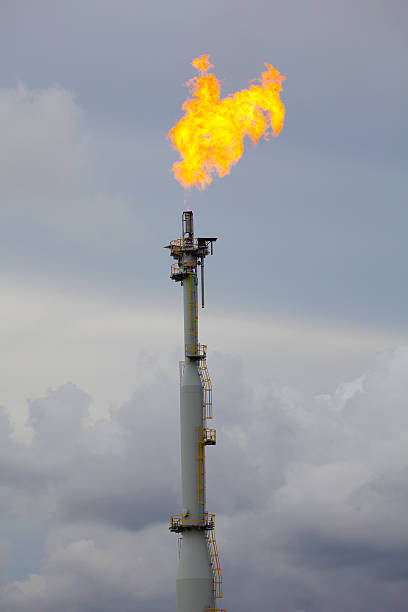 istock Flare burning gas at refinery plant 531008517