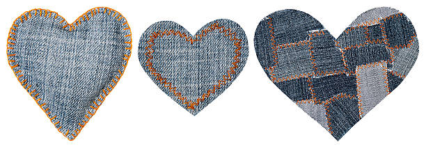 istock Jeans Heart Shape Patch, Valentines Day Stitches Seam, Decorative Fabric 531009075
