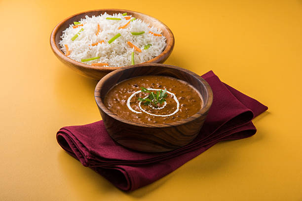 dal makhani/daal makhani/dal makhni z o ryżu basmati - asia asian culture basmati rice bowl zdjęcia i obrazy z banku zdjęć