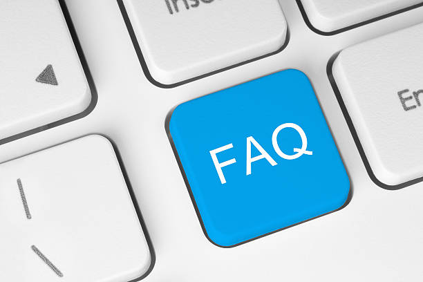 FAQ button on keyboard stock photo