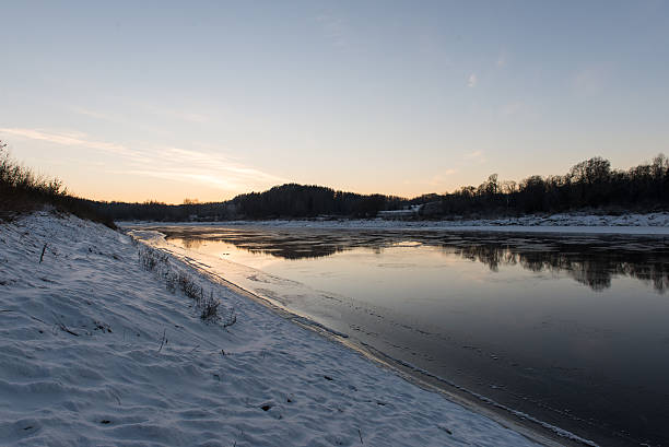 istock beautiful snowy winter landscape with frozen river 531011695