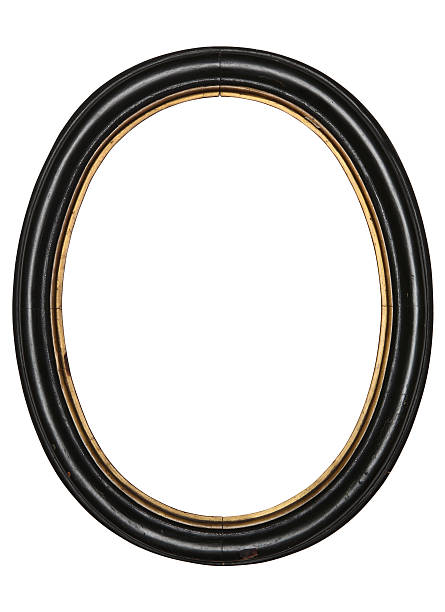 old oval picture frame wooden isolated white background old oval picture frame wooden isolated white background gold leaf metal photos stock pictures, royalty-free photos & images