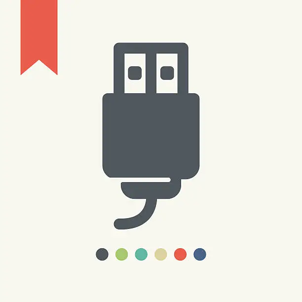 Vector illustration of USB cable icon