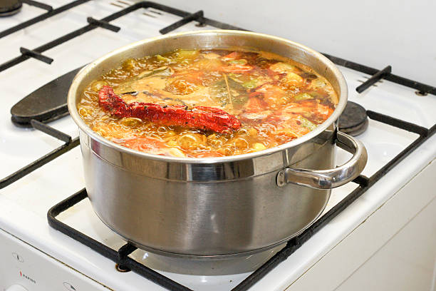 istock Casserole Baked beans on the stove stands 531020363