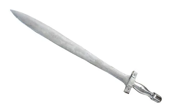 roman gladius, antique hand weapon, dagger or short sword used by legionary of ancient Rome
