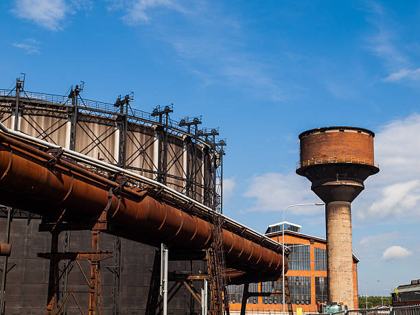 istock Gasholder and water tower in the industrial zone 531023213