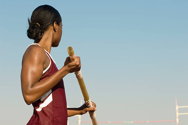 mujer atleta - evento de prueba de campo feminino fotografías e imágenes de stock