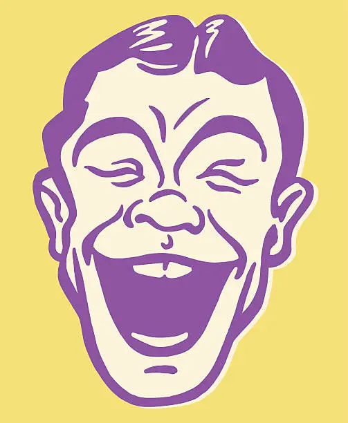 Vector illustration of Man Laughing