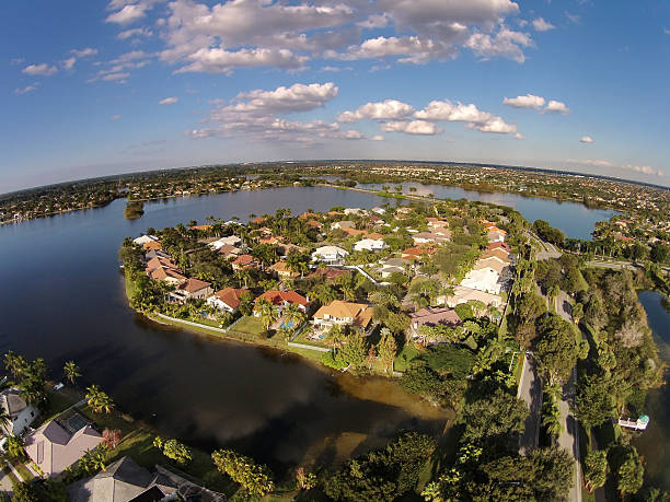 istock Waterfront neighborhood aerial view 531024895