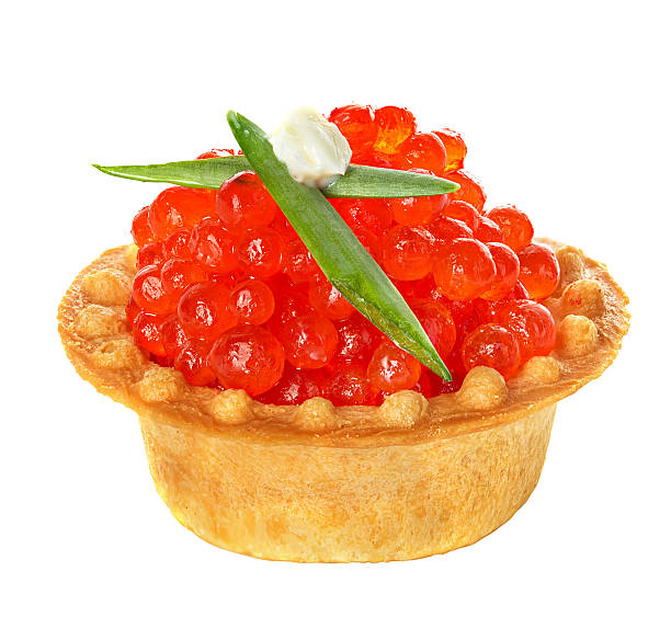 istock Tartlet with red caviar isolated on white background 531026203