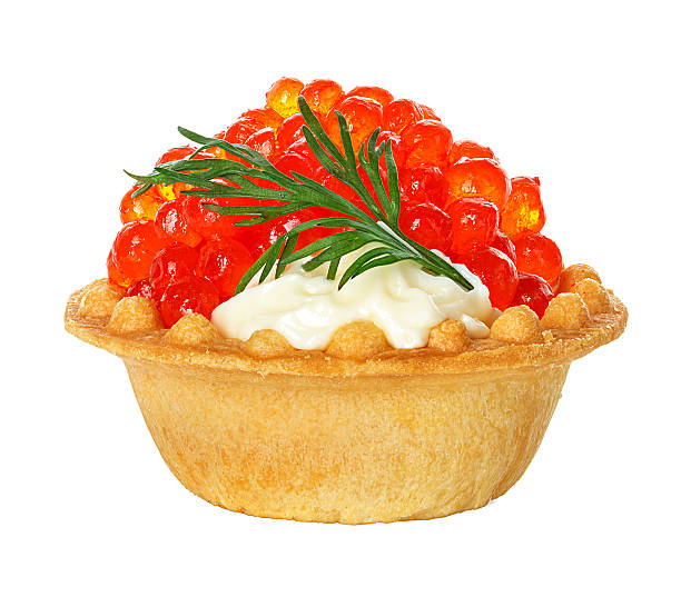istock Tartlet with red caviar isolated on white background 531026205