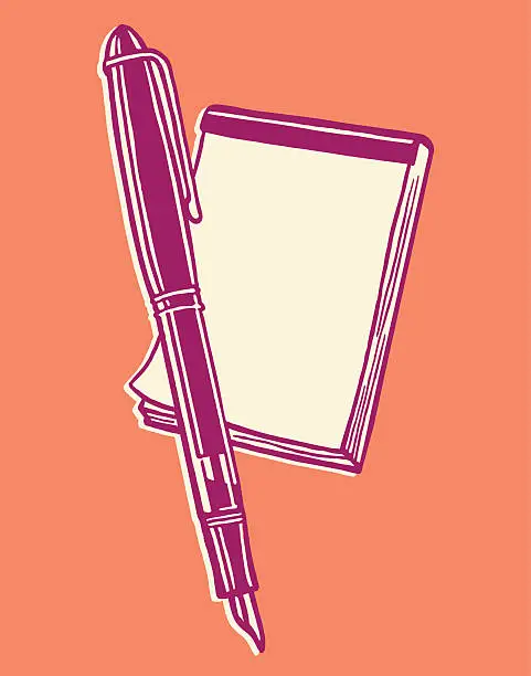 Vector illustration of Pen and Pad of Paper