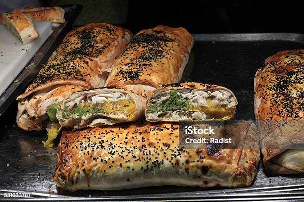 Tray With Turkish Baked Rolls Stock Photo - Download Image Now - 2015, Appetizer, Arabic Style