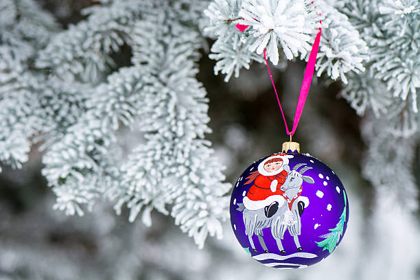 istock year of the Goat bauble on christmas tree  Stock Image 531034089