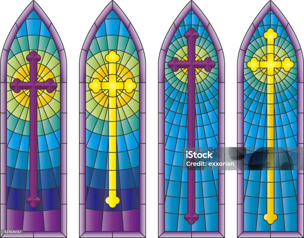 Stained Glass Church Windows stained glass church window. Stained Glass stock vector