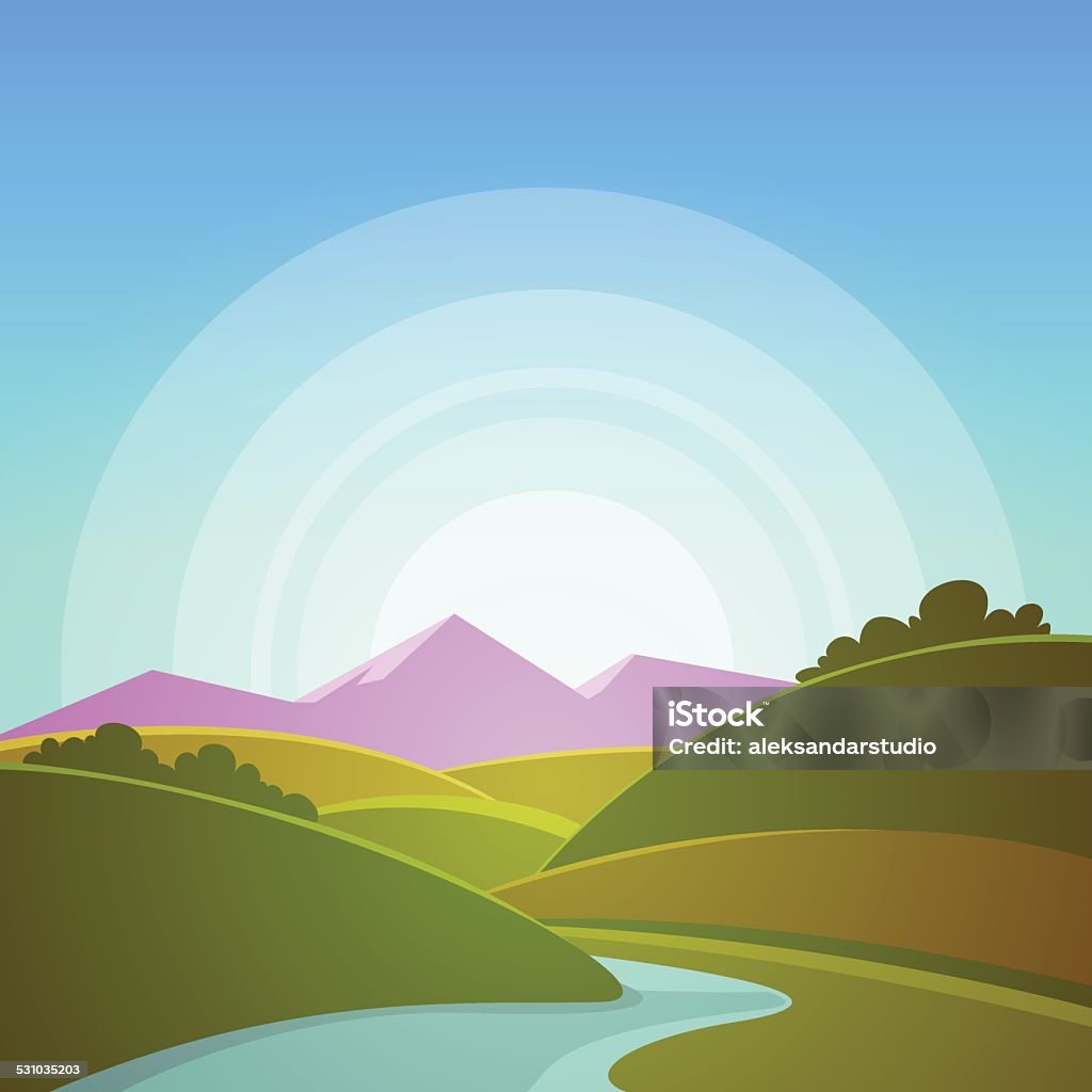 Mountain Landscape Cartoon mountain landscape, vector illustration. 2015 stock vector