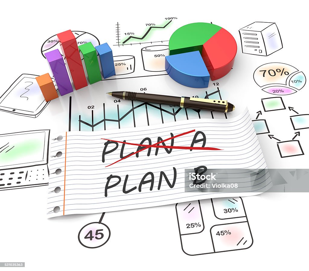 Plan b Business plan strategy changing concept 2015 Stock Photo