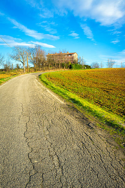 Monferrato hilly region, winter view. Color image stock photo