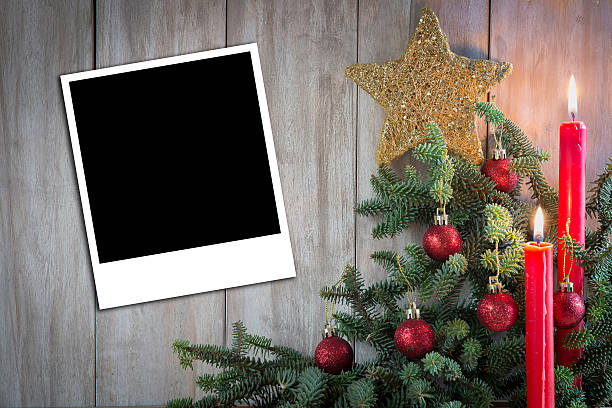 istock Christmas greeting card with candles 531038855