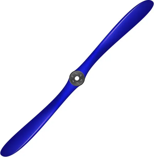 Vector illustration of Vintage airplane propeller in blue design