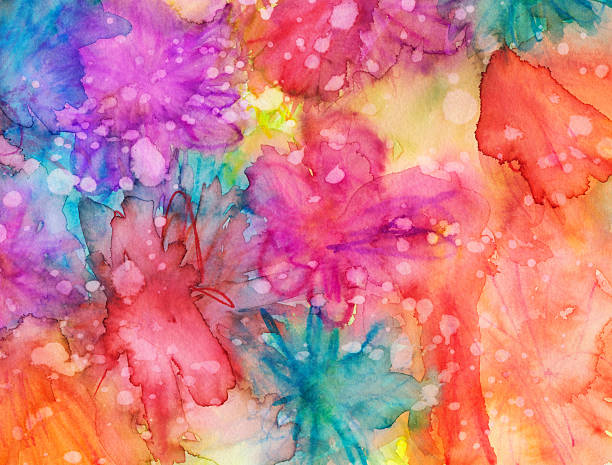 istock Vivid bright abstract flowers hand painted with texture 531043914