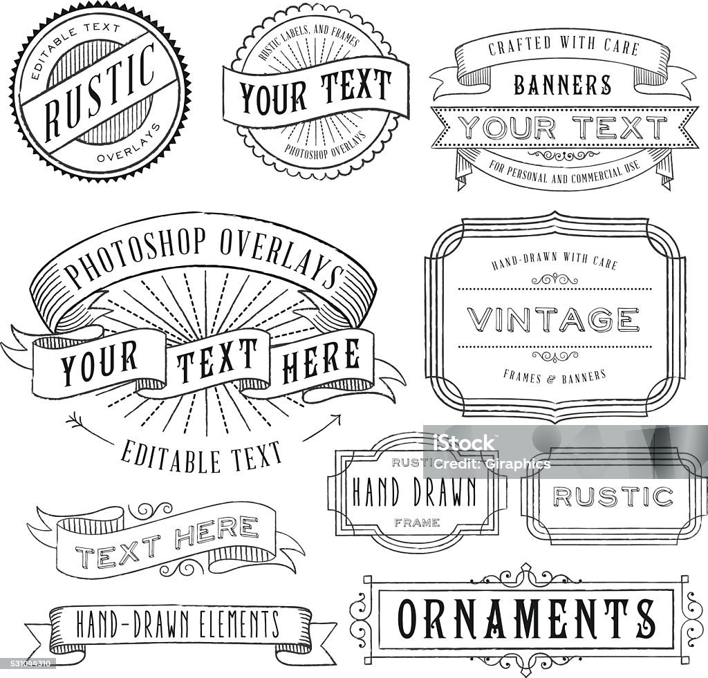 Background Rustic Frame Vector Design Rustic Frames Set Stock Illustration - Download Image Now - Rustic ...