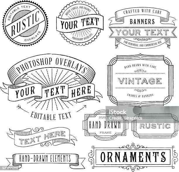 Rustic Title Frame Rustic Frames Set Stock Illustration - Download Image Now - Rustic ...