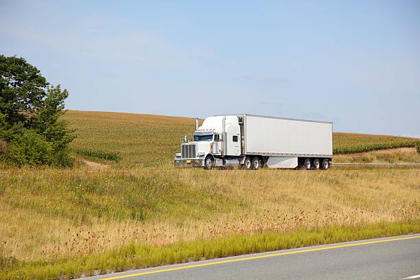 istock Semi-truck delivering its load 531044831