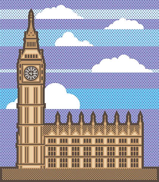 clock tower - big ben london england tower clock tower stock-grafiken, -clipart, -cartoons und -symbole