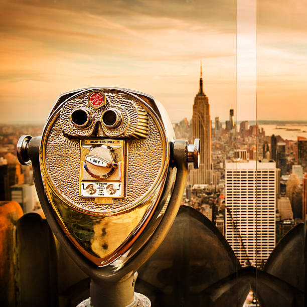 istock Binoculars Overlooking New York City Skyline At Empire State Building 531046185