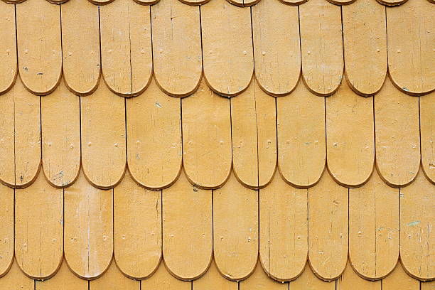 natural traditional wood roof stock photo