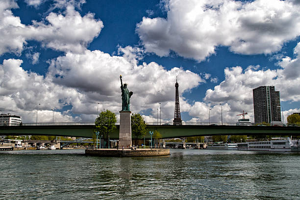 istock Paris Statue of liberty on river 531047060