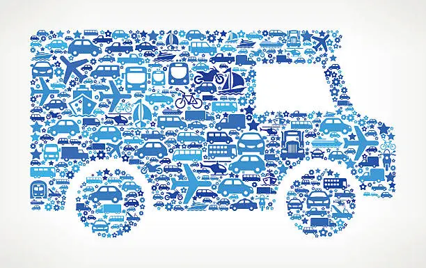 Vector illustration of Truck's Side View On Transportation royalty free vector art Pattern