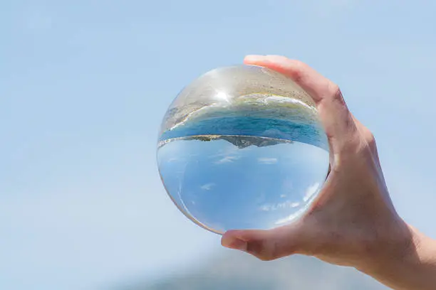 Glassball in Hand, Mediterranean  Sea