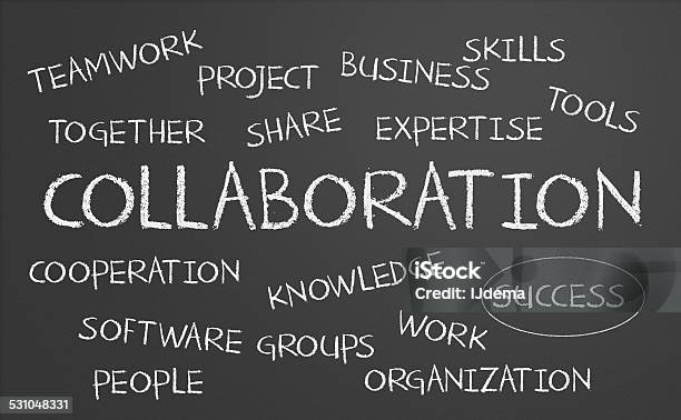 Computing Words Collaboration Collaboration Word Cloud Stock Photo - Download Image Now - 2015, Black ...